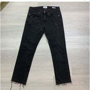 Frame denim - l’homme slim distressed black denim jeans sz 30